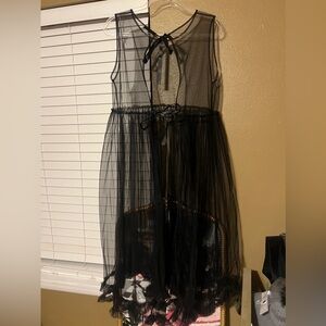Sheer Black Sleeveless Dress